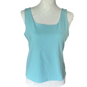 NIC + ZOE Shelf Bra Perfect Cotton Tank - Size Petite Large - River